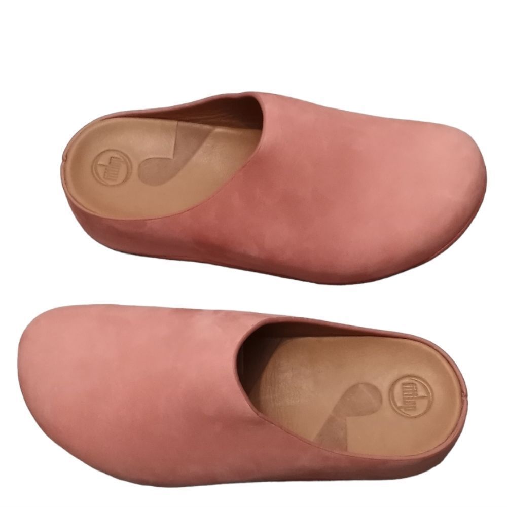 Fitflop Women's Medical Professional Casual Clogs Pink Shuv Leather Size 8 NWOB